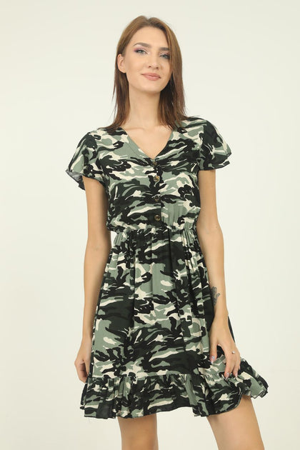 Women's Camo Printed Summer Dress - MWSD28