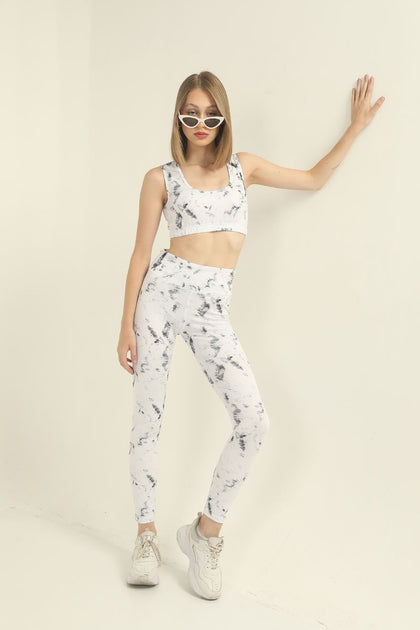 Women's 2 Piece Print Detail Active Wear Co Ord Set - WACO29