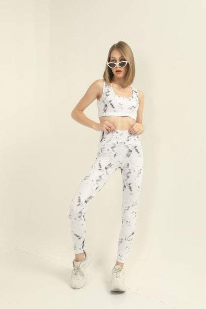 Women's 2 Piece Print Detail Active Wear Co Ord Set - WACO29