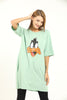 Women's Oversized Long Printed Cotton T-Shirt Dress MEPST328