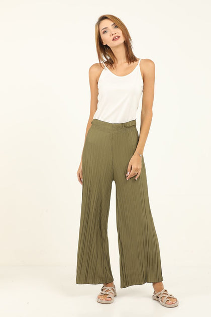 Women's Frill Waist Formal Pleated Pants - MWFPP3