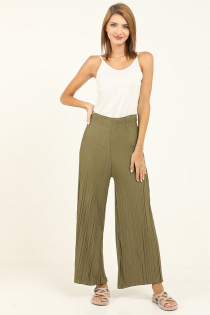 Women's Frill Waist Formal Pleated Pants - MWFPP3