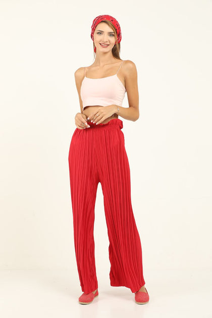 Women's Frill Waist Formal Pleated Pants - MWFPP4