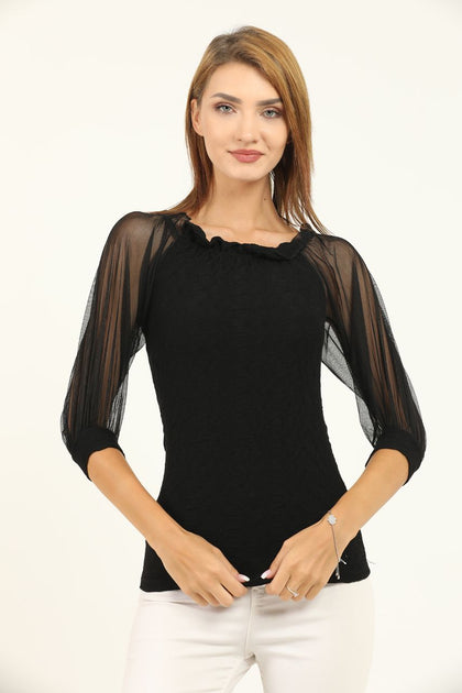 Women's Mesh Sleeve Detail Top - WST19