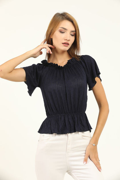 Women's Off Shoulder Shirred Top - WST18