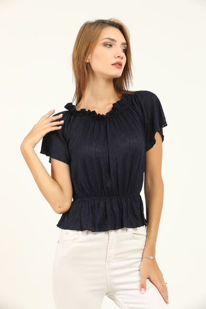 Women's Off Shoulder Shirred Top - WST18