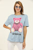 Women's Boyfriend Print Detail Cotton T-Shirt MEPST331