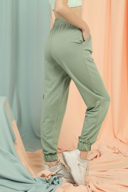 Women's Teddy Bear Pocket Detail Jogger Pants - MWJP67