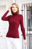 Women's High Neck Knitted Sweater by Memnu - MEWS150