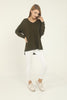 Women's Oversized V Neck Knitted Sweater by Memnu - MEWS167