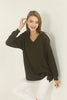 Women's Oversized V Neck Knitted Sweater by Memnu - MEWS167