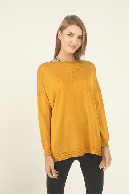 Women's Oversized Knitted Sweater by Memnu - MEWS164