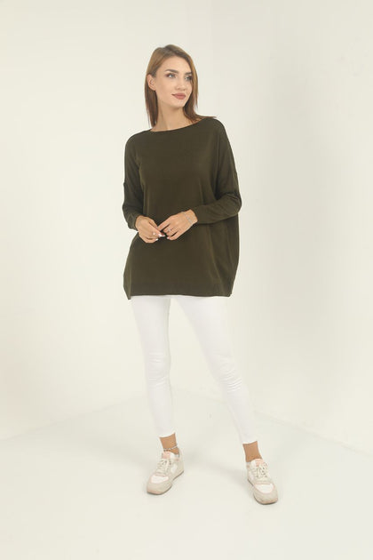 Women's Oversized Knitted Sweater by Memnu - MEWS163