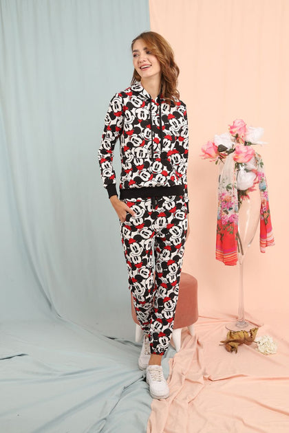 Womens 2 Piece Printed Winter Hooded Co Ord Set WTWFTC6