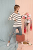 Women's Oversized Knitted Striped Sweater by Memnu - MEWS178