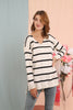 Women's Oversized Knitted Striped Sweater by Memnu - MEWS178