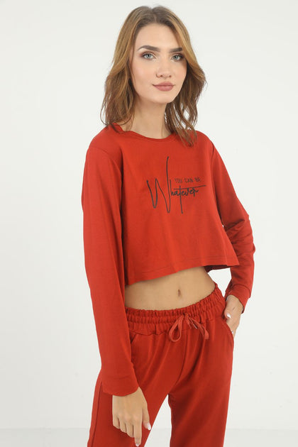 Women's Printed Crop Sweatshirt - WCSS16