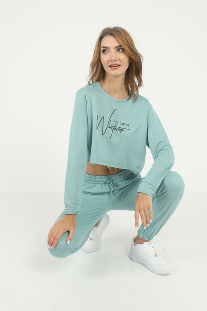 Women's Printed Crop Sweatshirt - WCSS24