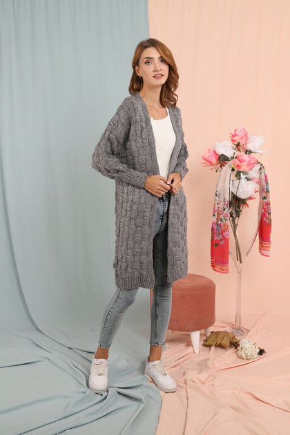 Women's Knitted Pattern Cardigan by Memnu - MEWS190