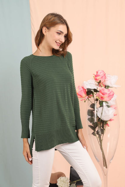 Women's Textured Detail Sweater by Memnu - MEWS196