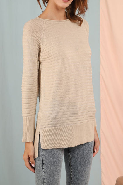 Women's Textured Detail Sweater by Memnu - MEWS209