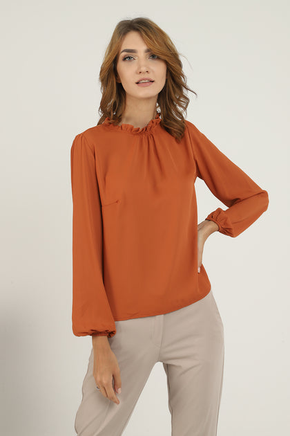 Women's Pleated Neck Detail Top - WST20