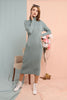 Womens Knitted High Neck Maxi Dress MEWKND85