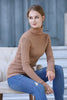 Women's Button High Neck Detail Sweater by Memnu - MEWS218