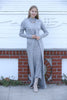 Womens 2 Piece High Neck Detail Knitted Pattern Co Ord Set WTWCD92