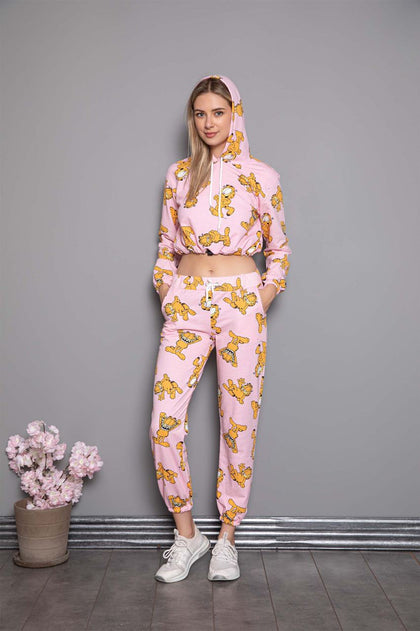 Womens 2 Piece Printed Winter Hooded Co Ord Set WTWFTC21