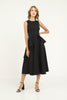 Women's Pleated Overlap Sleeveless Dress - MWSD49