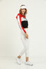 Womens Cotton Printed Color Block Hoodie - MEWSHO7