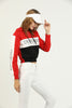 Womens Cotton Printed Color Block Hoodie - MEWSHO7