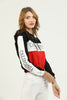 Womens Cotton Printed Color Block Hoodie - MEWSHO5