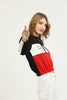 Womens Cotton Printed Color Block Hoodie - MEWSHO5