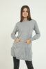 Women's Pocket Detail Long Sweater by Memnu - MEWS274