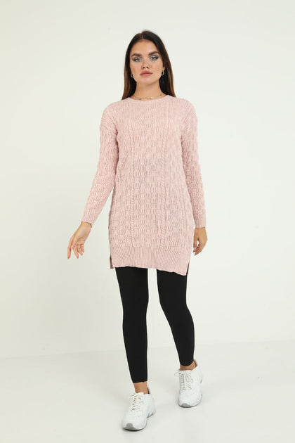 Women's Pattern Detail Long Sweater by Memnu - MEWS281