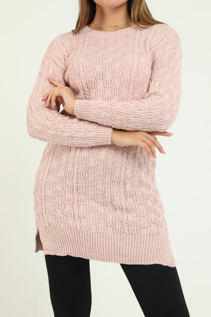 Women's Pattern Detail Long Sweater by Memnu - MEWS281