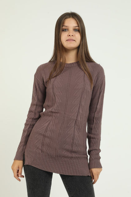 Women's Pattern Detail Long Sweater by Memnu - MEWS291