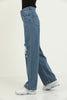 Womens Premium Distressed Denim Wide Leg Jeans - WSSJN17