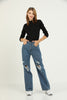 Womens Premium Distressed Denim Wide Leg Jeans - WSSJN17