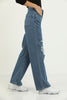 Womens Premium Distressed Denim Wide Leg Jeans - WSSJN17