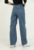 Womens Premium Distressed Denim Wide Leg Jeans - WSSJN17