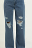 Womens Premium Distressed Denim Wide Leg Jeans - WSSJN17