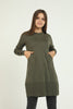 Women's Button and Pocket Detail Long Sweater by Memnu - MEWS306