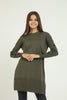 Women's Button and Pocket Detail Long Sweater by Memnu - MEWS306