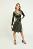 Women's Velour Pleated Detail Dress - MWSD92