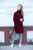 Women's High Neck Detail Long Sweater by Memnu - MEWS331