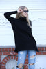 Women's High Neck Detail Long Sweater by Memnu - MEWS335