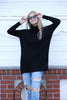 Women's High Neck Detail Long Sweater by Memnu - MEWS335